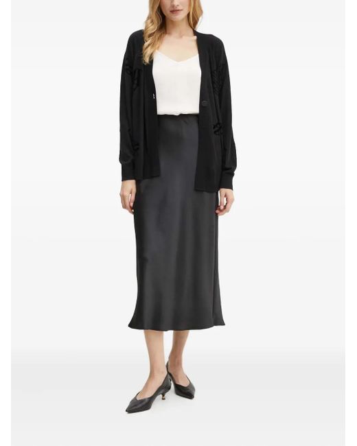 ARMANI EXCHANGE Black Bias-Cut Midi Skirt