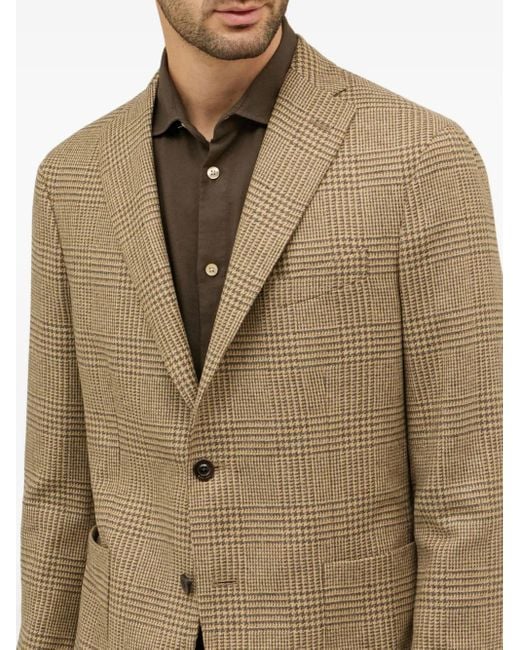 Blazer a cuadros con dos botones Boglioli de hombre de color Natural
