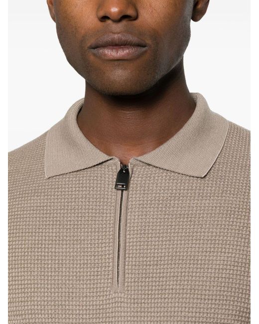 Brioni Brown Virgin Wool Polo Shirt for men