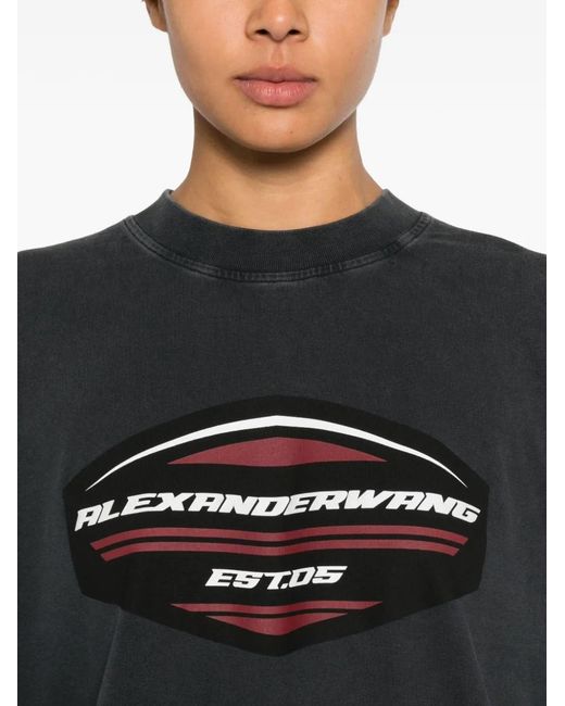 Alexander Wang Black Long-Sleeved Graphic T-Shirt