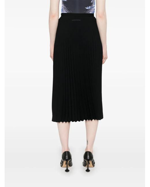 Falda midi plisada MM6 by Maison Martin Margiela de color Black