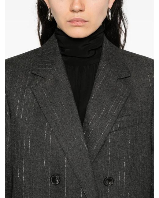 Zadig & Voltaire Gray Double-Breasted Blazer