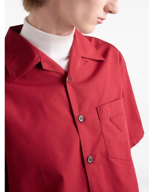Prada Red Breast-Pocket Button Shirt for men