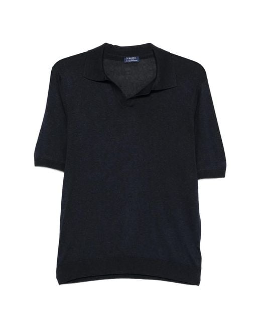 Barba Napoli Black Short Sleeve Polo Shirt for men