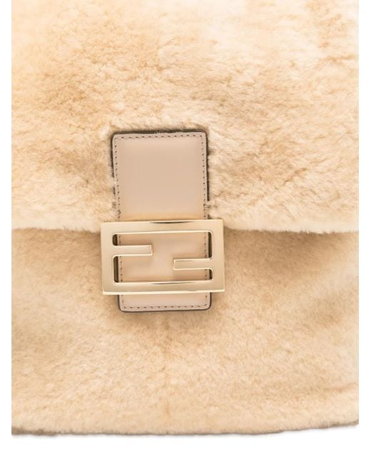 Mochila con pelo Fendi de color Natural