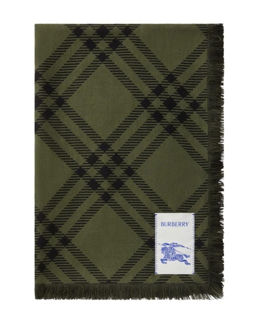 Burberry Green Checked Scarf