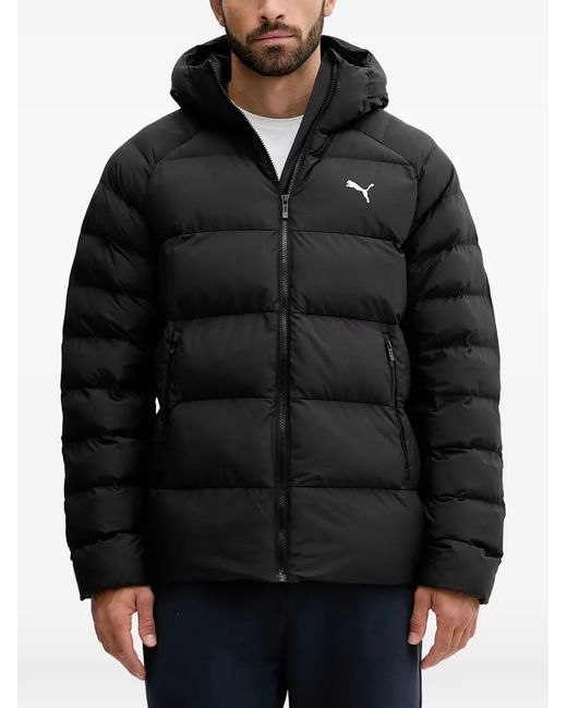 PUMA Black Hooded Logo Jacket for men