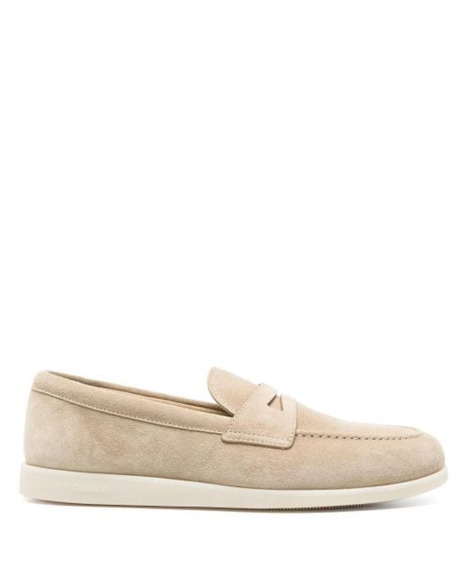 Church's Natural Suede Loafers With Classic Penny Strap Detail for men