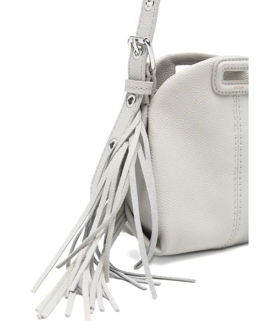 Maje White Miss M Micro Grainy Mini Bag