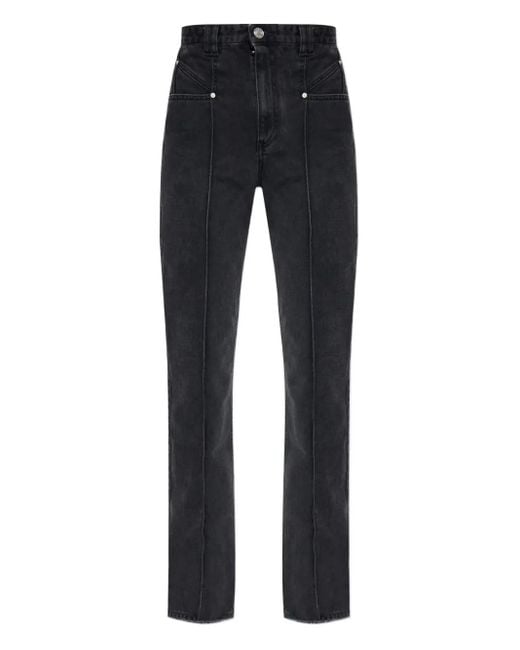 Isabel Marant Blue Jean Droit Vetan À Coutures Apparentes