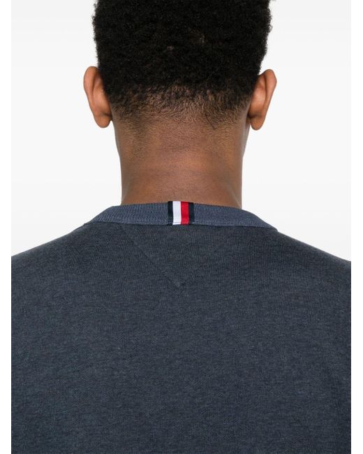 Tommy Hilfiger Blue Embroidered-logo Sweatshirt for men