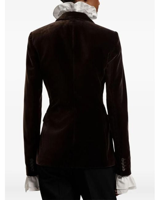 Blazer con detalle de volantes Ralph Lauren de color Black