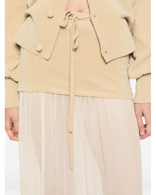AYA MUSE White Asha Sheer-Panel Maxi Skirt
