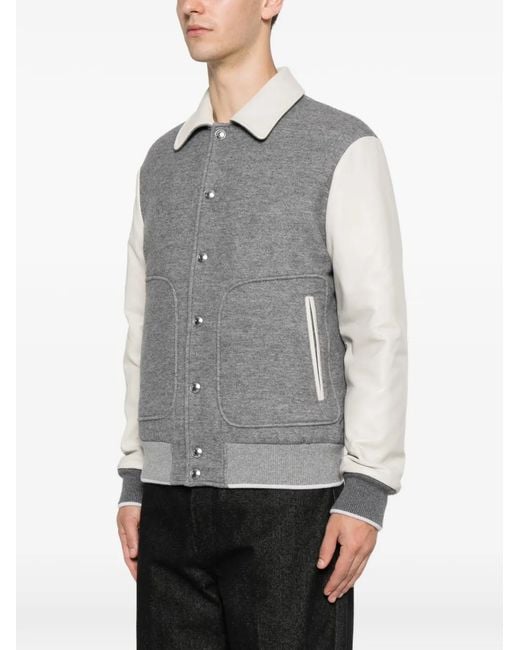 Eleventy Gray Panelled Wool-Blend Jacket for men