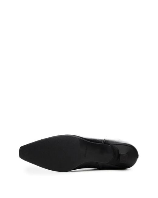 Poche Paris Black Pointed-Toe Kitten-Heel Ankle Boots