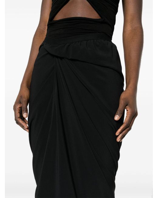 Falda con diseño asimétrico Rick Owens de color Black