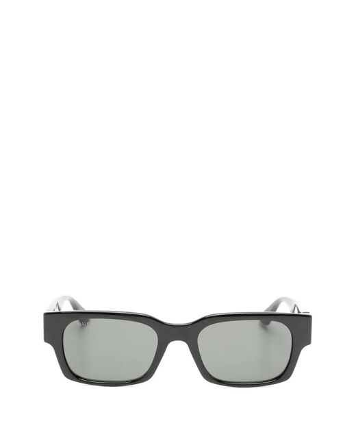 Gucci Gray Rectangle-Frame Sunglasses