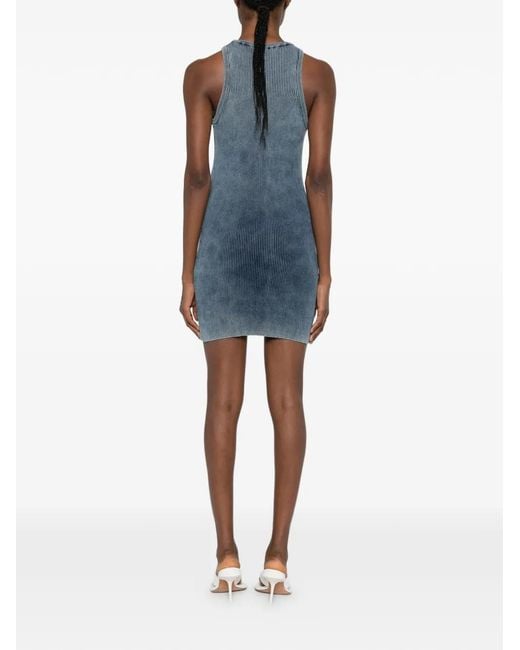 DIESEL Blue Cotton Mini Dress
