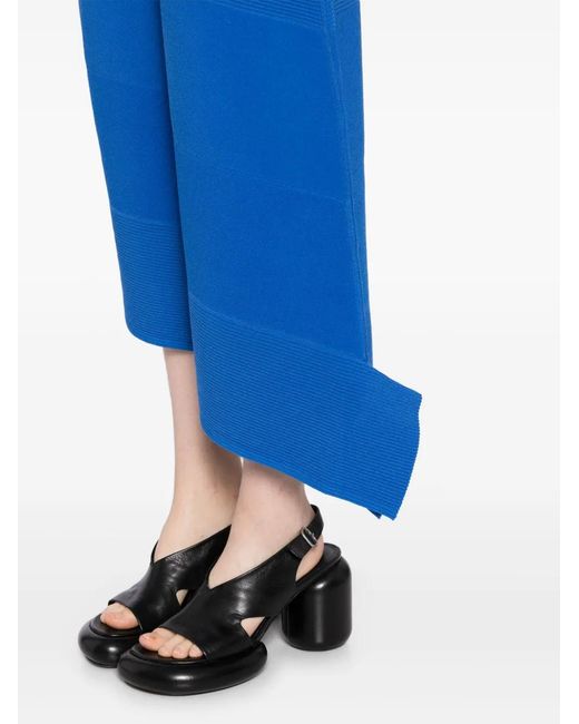 Ph5 Blue Diagonal-Ribbed Cropped Pants