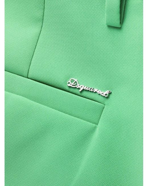 DSquared² Green Kick-Flare Cropped Trousers