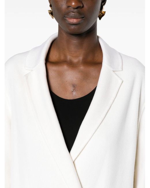 Fabiana Filippi White Double-breasted Cashmere Maxi Coat