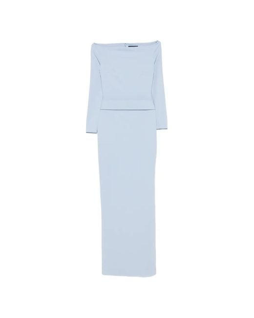 Solace London Blue Sabina Off-The-Shoulder Maxi Dress