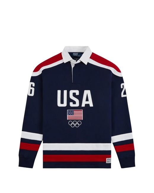 Polo Ralph Lauren Blue Team Usa Rugby Sweatshirt for men