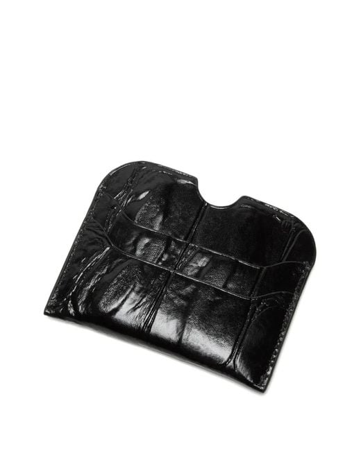 Acne Black Logo-Detail Embossed Card Holder