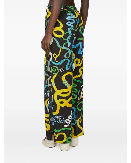 Pantalones Con Cordones Y Abertura Lateral Simon Miller de color Green