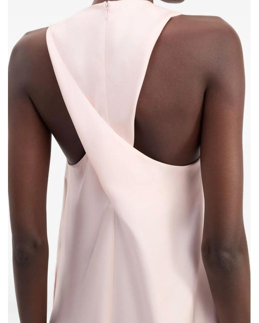 Loulou de Saison Pink Paloma Twisted Back Midi Dress
