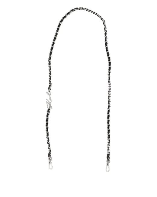 Karl Lagerfeld White K/Signature Chain Strap