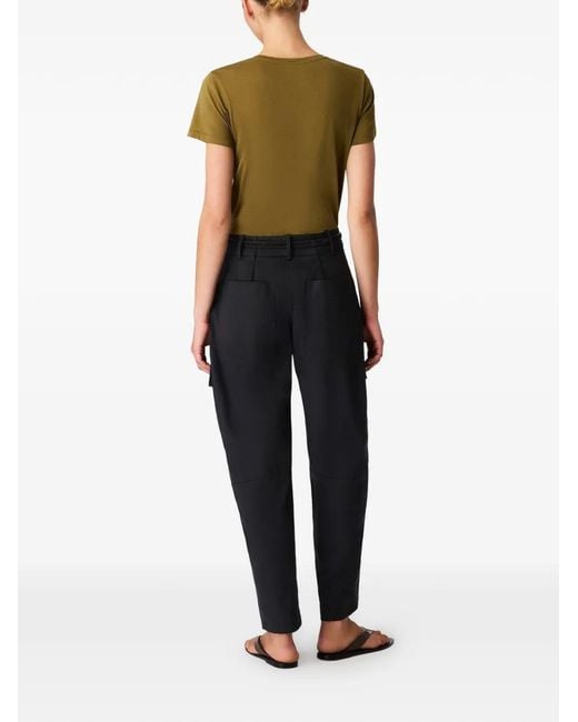 Another Tomorrow Black Curved Cargo Pants