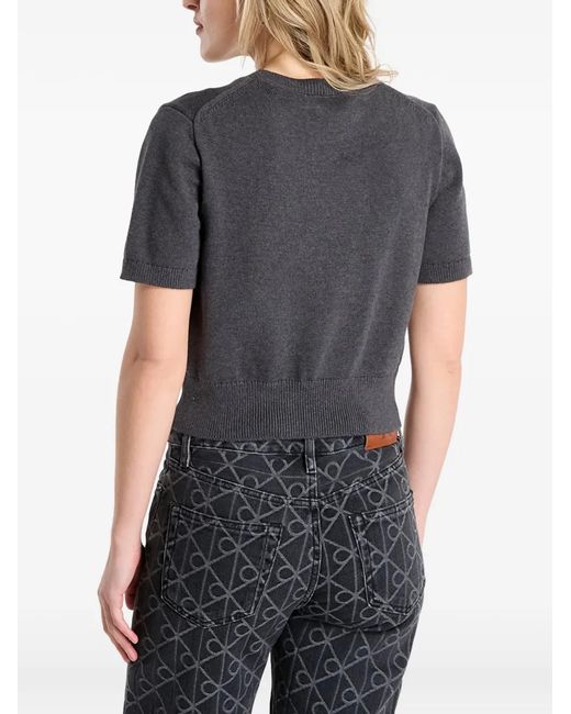 Calvin Klein Black Graphic Short-Sleeve Sweater