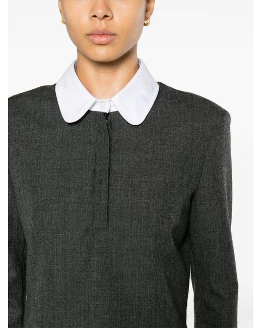 Thom Browne Black Virgin Wool Shift Minidress