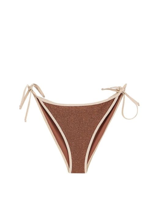 Mc2 Saint Barth Natural Virgo Glitter-Effect Side-Tie Bikini Bottoms