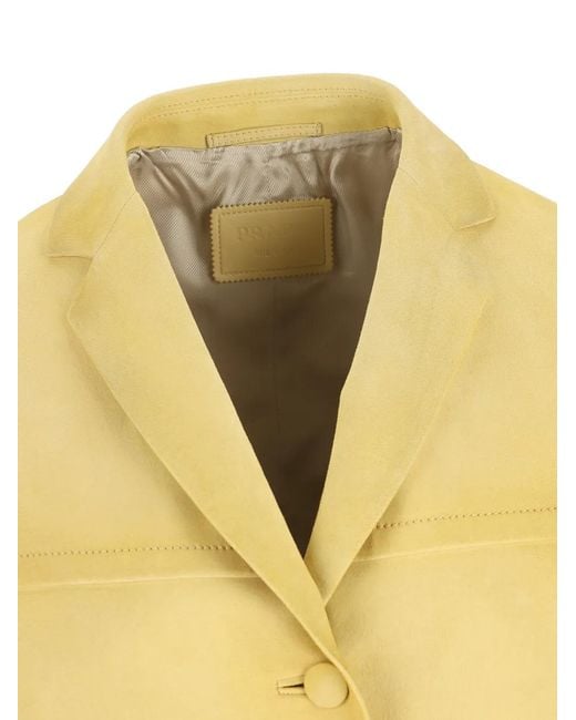 Prada Yellow Button Lambskin Jacket