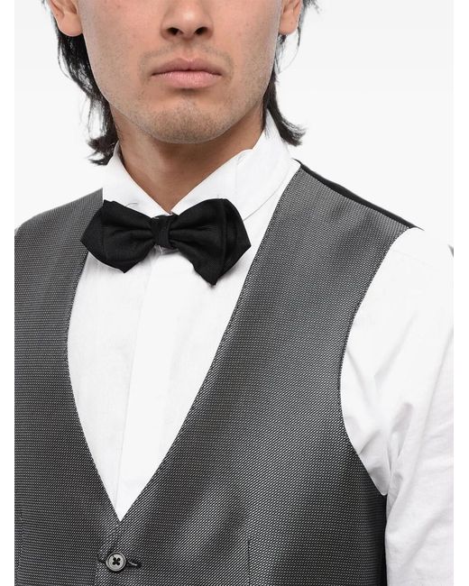 Corneliani Gray Single-Breasted Silk Waistcoat for men