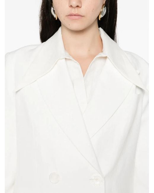 Occleus White Wilma Linen Blazer