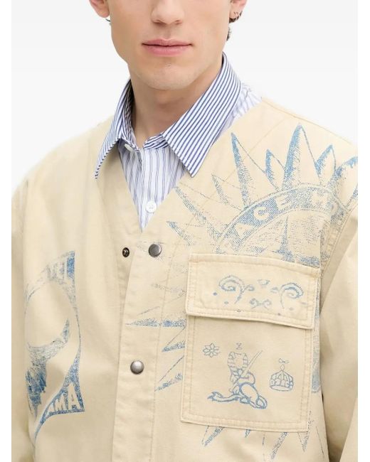 Giacca Con Stampa di Desigual in Natural da Uomo