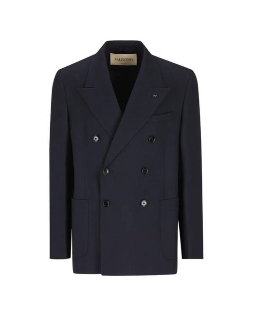 Valentino Garavani Blue Double-Breasted Jacket for men