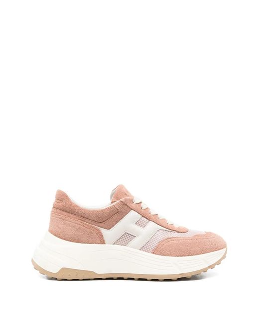 Hogan Pink Platform Logo Sneakers