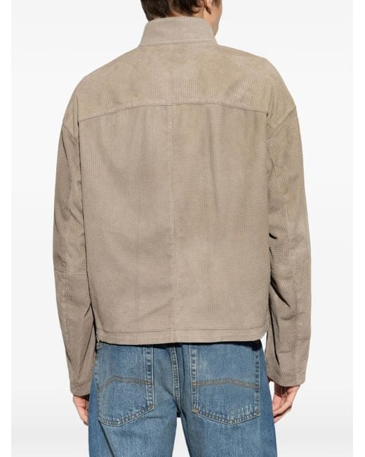 Emporio Armani Natural Perforated Suede Jacket for men