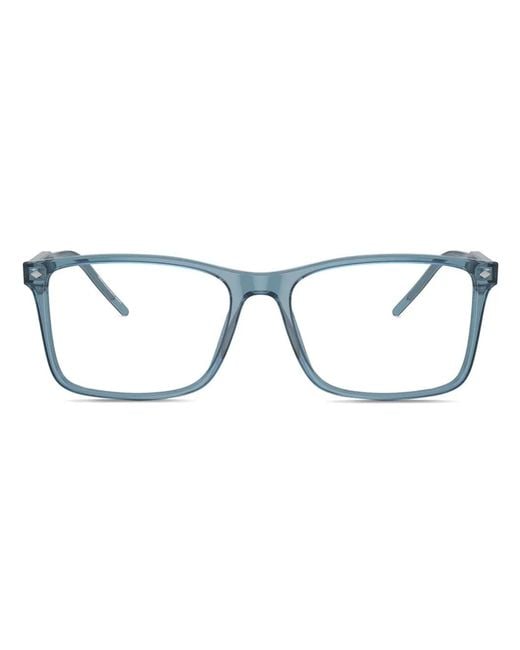 Giorgio Armani Blue Rectangle-Frame Glasses for men