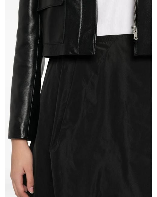 Sofie D'Hoore Black Pleated A-Line Midi Skirt