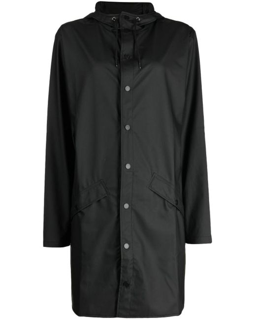 Rains Black Press-stud Waterproof Jacket