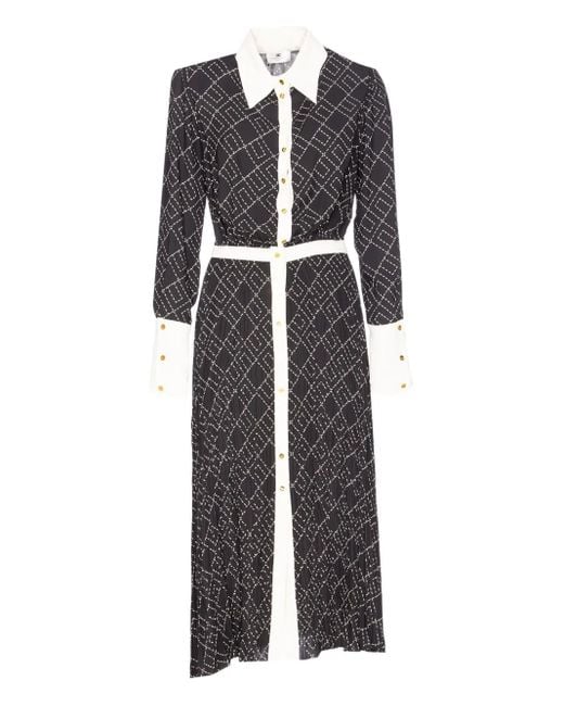 Elisabetta Franchi プリント シャツドレス Black