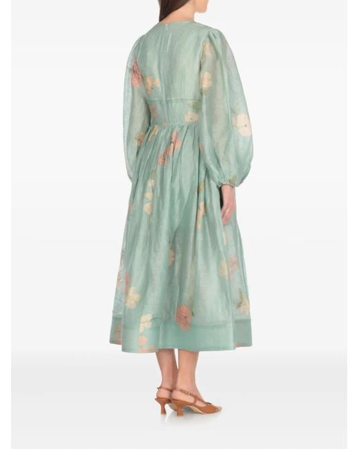 Zimmermann Blue Floral-Print Dress