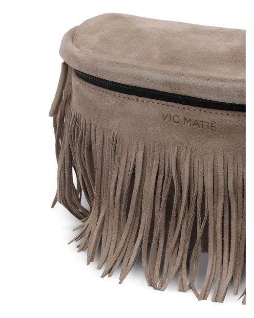 Vic Matié Gray Fringe Belt Bag