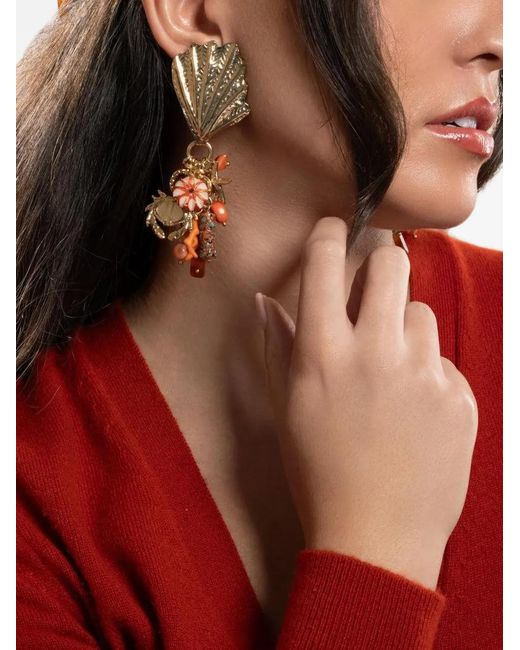 Gas Bijoux Metallic Shellita Beach Charm Earrings