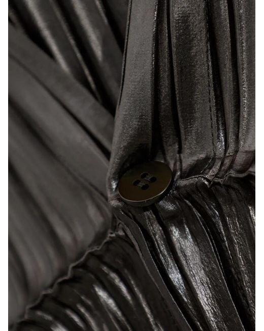 Issey Miyake Black Buttoned Pleated Top